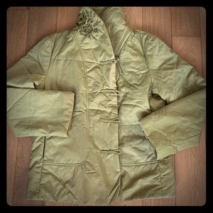 Chartreuse Oriental Jacket with Rose Embroidery